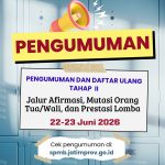 Pengumuman Daftar Ulang SPMB Tahap II Jalur Afirmasi, Mutasi Orang Tua/wali, dan Prestasi Lomba SMKN 11 Malang Tahun Pelajaran 2026-2027